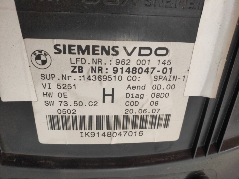 Recambio de cuadro instrumentos para bmw serie 3 cabrio (e93) 330d referencia OEM IAM A2C53247162 962001145 962001145 914804701