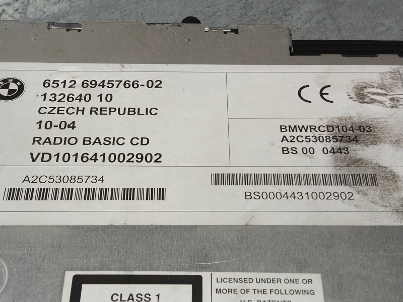 Recambio de sistema audio / radio cd para bmw x3 (e83) 2.0d referencia OEM IAM 6512694576602 13264010 