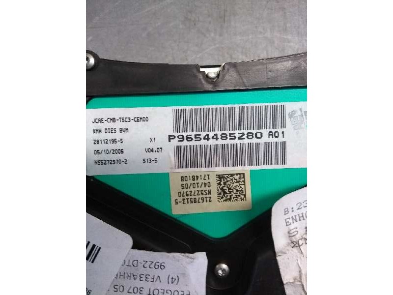 Recambio de cuadro instrumentos para peugeot 307 berlina (s2) xs referencia OEM IAM P9654485280 A01 NS52729702