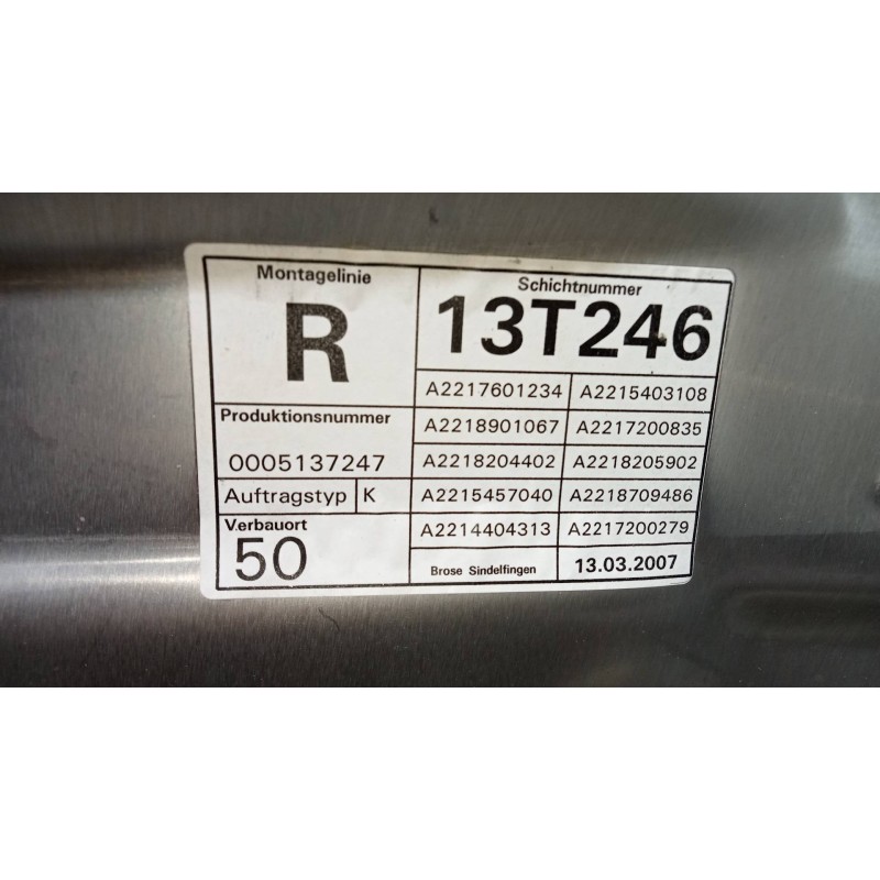 Recambio de elevalunas delantero derecho para mercedes clase s (w221) berlina 450 l (221.170) referencia OEM IAM A2217601234 A22