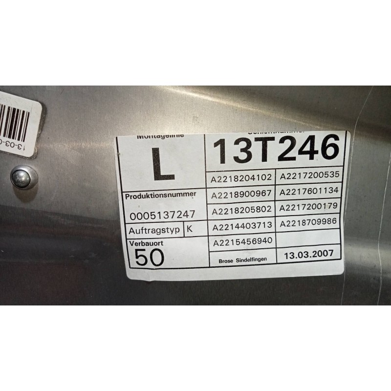 Recambio de elevalunas delantero izquierdo para mercedes clase s (w221) berlina 450 l (221.170) referencia OEM IAM A2218204102 A