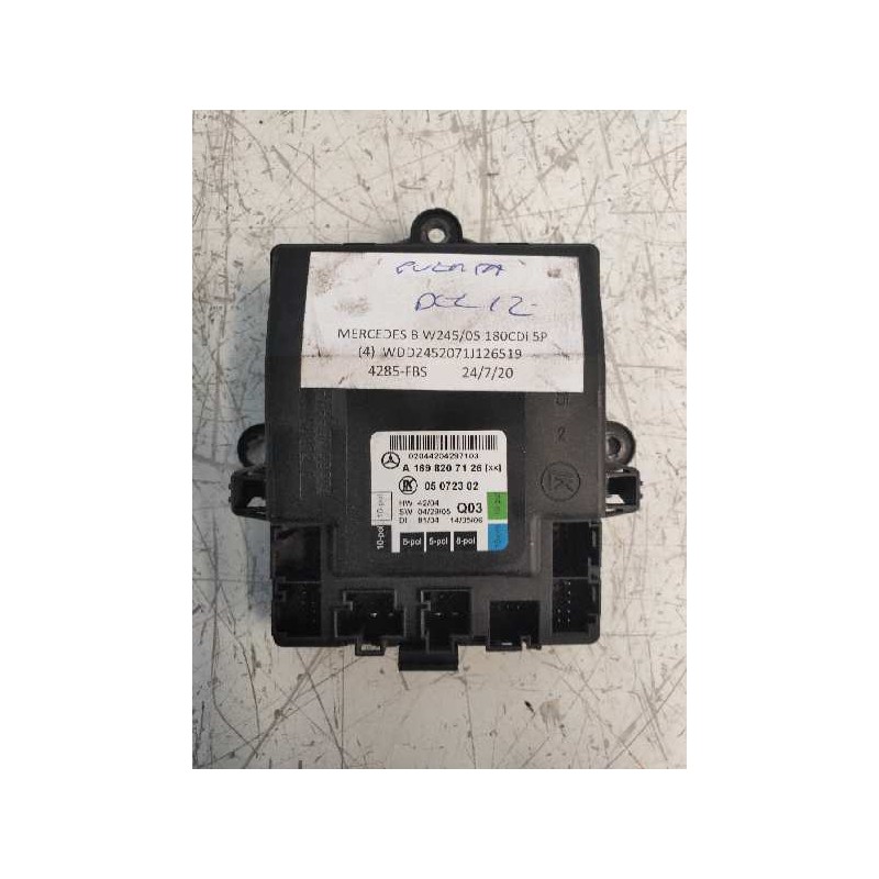 Recambio de centralita cierre para mercedes clase b (w245) 180 cdi (245.207) referencia OEM IAM 05072302 A1698207126 Q03