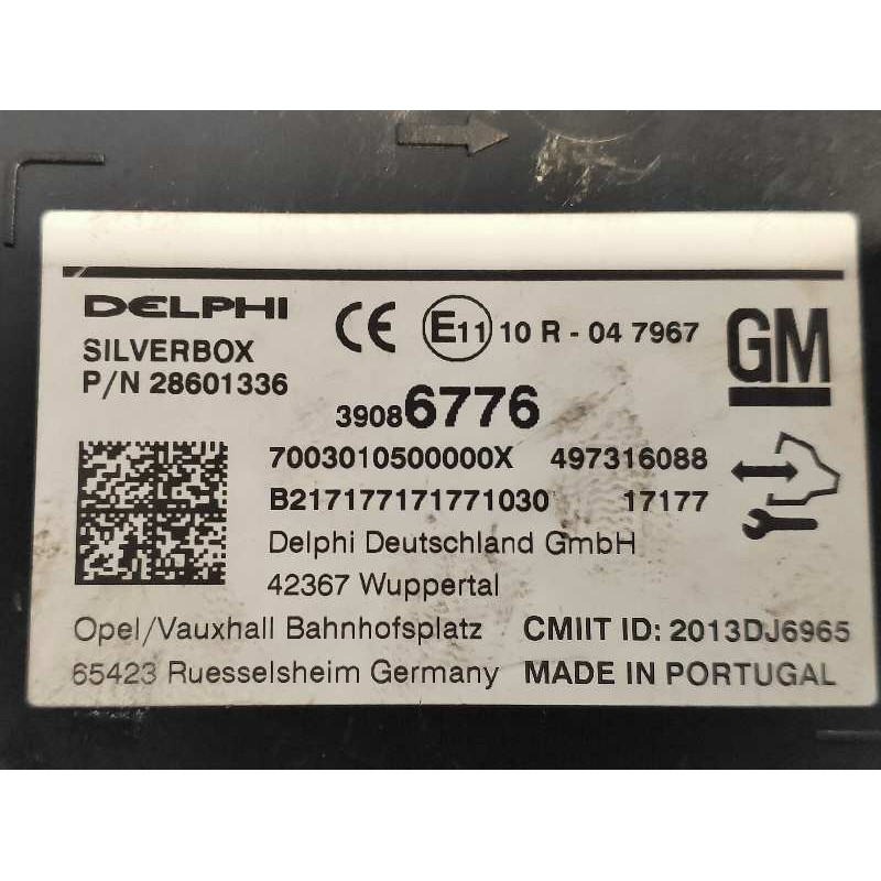 Recambio de modulo electronico para opel mokka x color edition start/stop referencia OEM IAM 39086776  