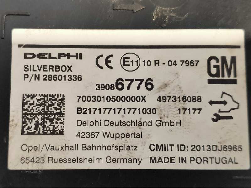 Recambio de modulo electronico para opel mokka x color edition start/stop referencia OEM IAM 39086776  