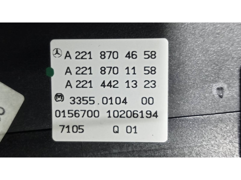 Recambio de mando calefaccion / aire acondicionado para mercedes clase s (w221) berlina 450 l (221.170) referencia OEM IAM A2218