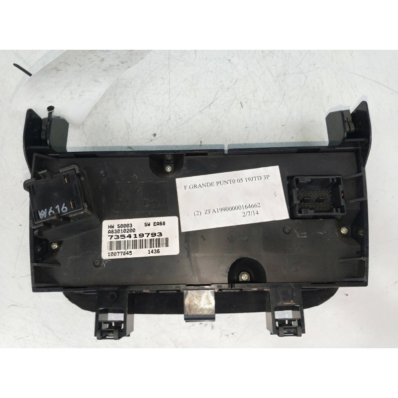 Recambio de mando calefaccion / aire acondicionado para fiat grande punto (199) 1.9 8v jtd cat referencia OEM IAM 735419793 A830