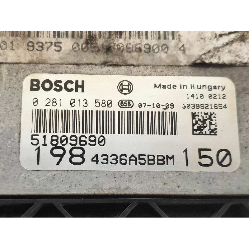 Recambio de centralita motor uce para fiat bravo (198) 1.9 16v dynamic multijet referencia OEM IAM 0281013580 51809690 1984336A5