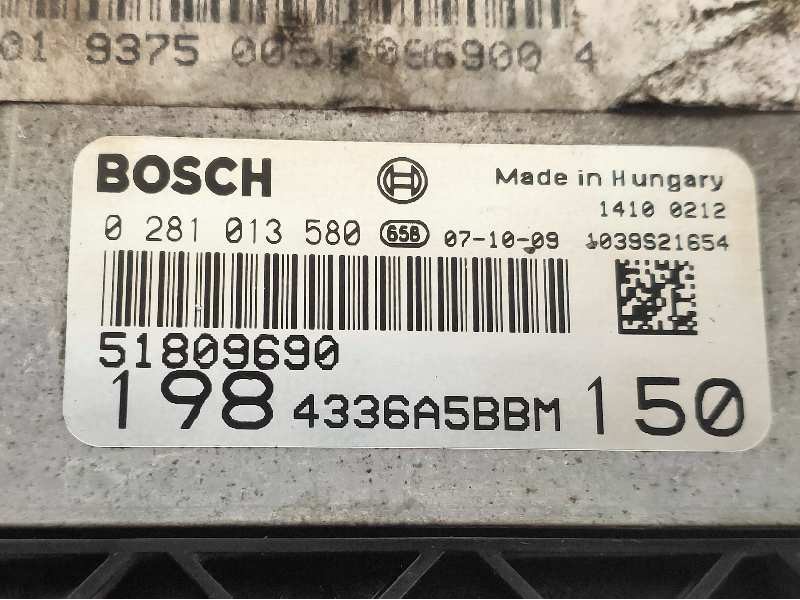 Recambio de centralita motor uce para fiat bravo (198) 1.9 16v dynamic multijet referencia OEM IAM 0281013580 51809690 1984336A5