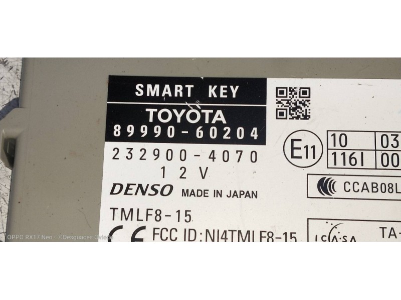 Recambio de modulo electronico para toyota land cruiser (j15) basis referencia OEM IAM 8999060204 2329004070 