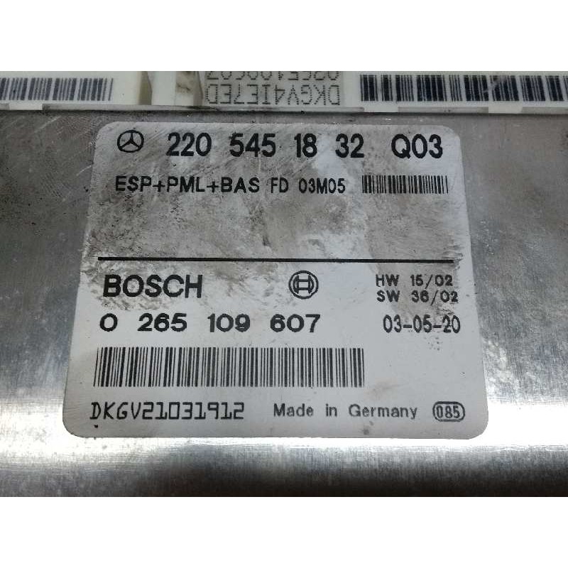 Recambio de centralita abs para mercedes clase s (w220) berlina 320 l cdi (220.125) referencia OEM IAM 0265109607 2205451832 Q03