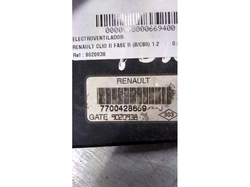 Recambio de electroventilador para renault clio ii fase ii (b/cb0) 1.2 referencia OEM IAM 9020938 7700428659J GATE Recambio de electroventilador para renault clio ii fase ii (b/cb0) 1.2 referencia OEM IAM 9020938 7700428659J GATE