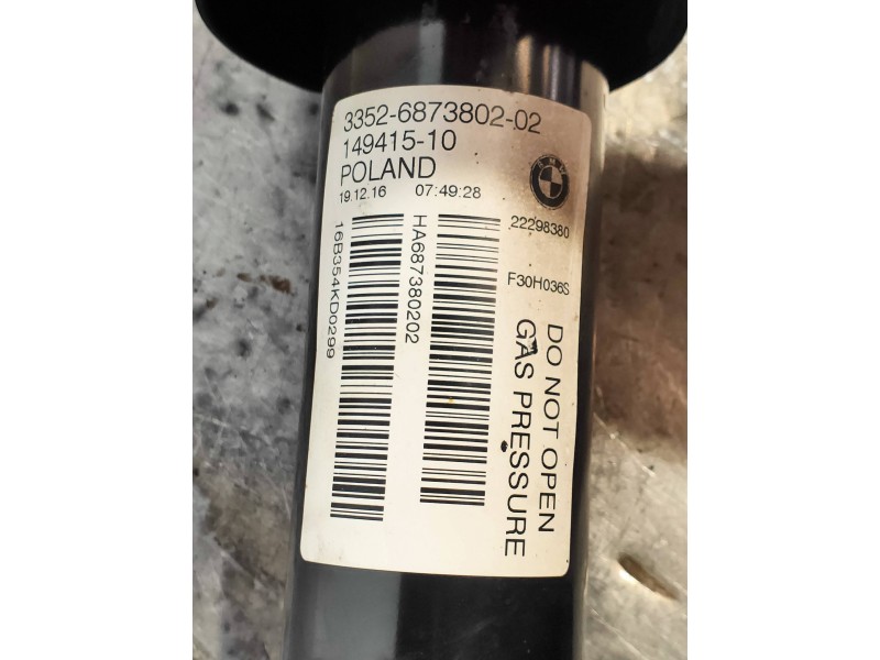 Recambio de amortiguador trasero derecho para bmw serie 3 lim. (f30) 318d m sport referencia OEM IAM 3352687380202 14941510 