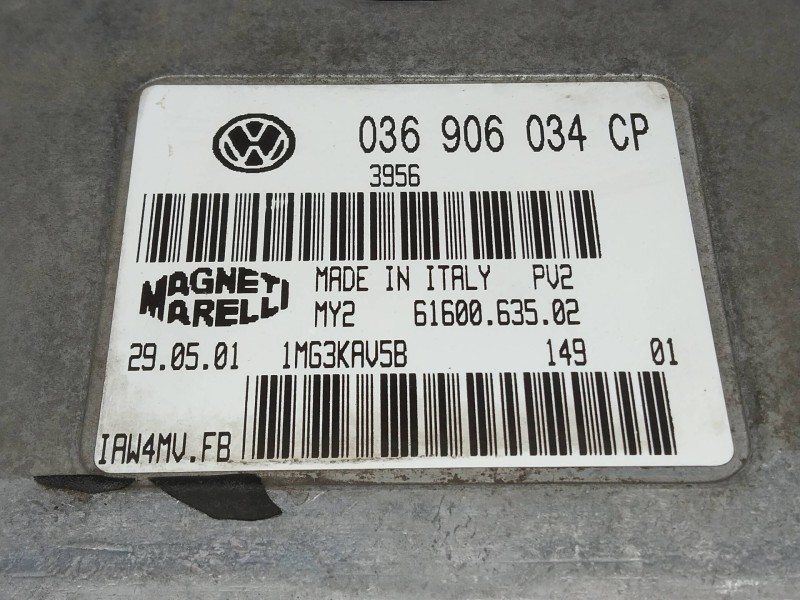 Recambio de centralita motor uce para seat toledo (1m2) signo referencia OEM IAM IAW4MVFB 036906034CP 6160063502