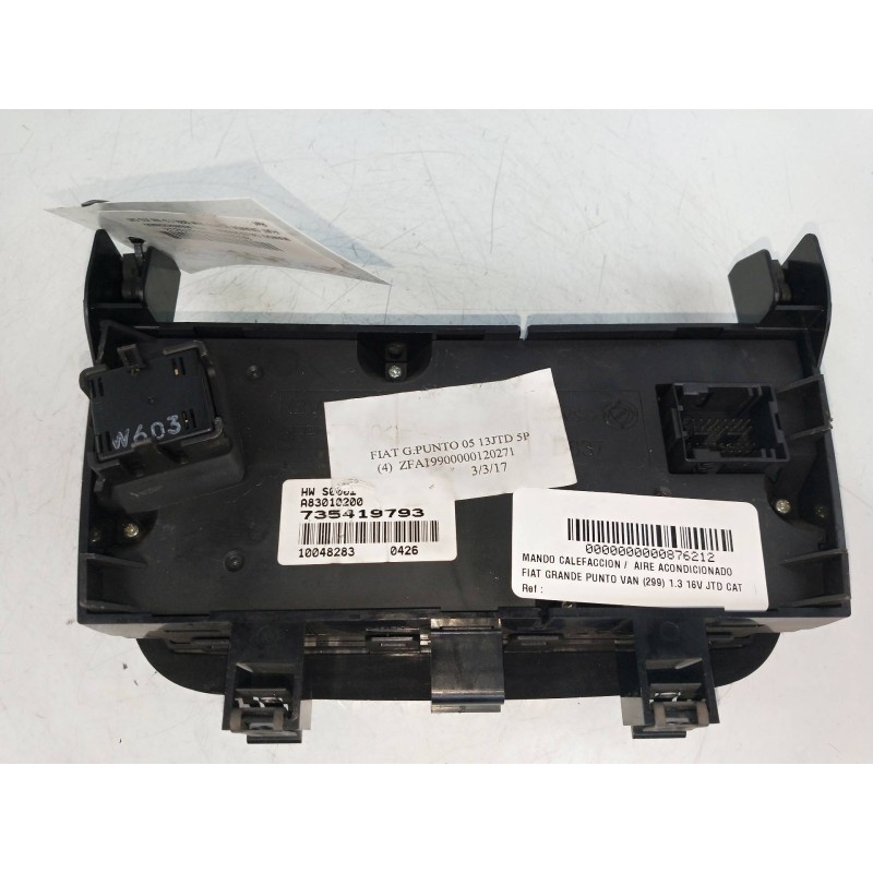 Recambio de mando calefaccion / aire acondicionado para fiat grande punto van (299) 1.3 16v jtd cat referencia OEM IAM 735419793