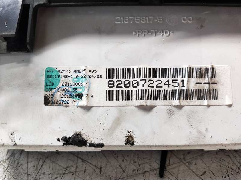 Recambio de pantalla multifuncion para renault clio grandtour dynamique referencia OEM IAM 8200722451  