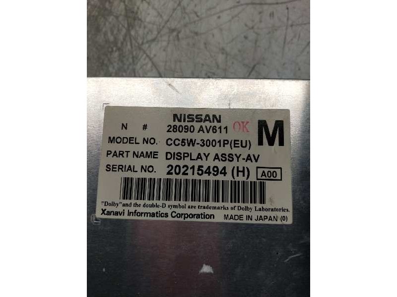 Recambio de pantalla multifuncion para nissan primera berlina (p12) tekna referencia OEM IAM 28090AV611  