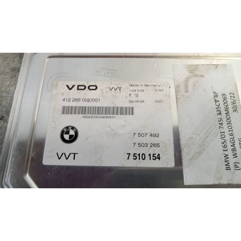 Recambio de centralita motor uce para bmw serie 7 (e65/e66) 745i referencia OEM IAM 412265002 7510154 7507492 7503265