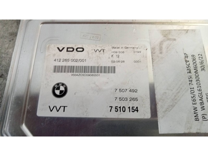 Recambio de centralita motor uce para bmw serie 7 (e65/e66) 745i referencia OEM IAM 412265002 7510154 7507492 7503265