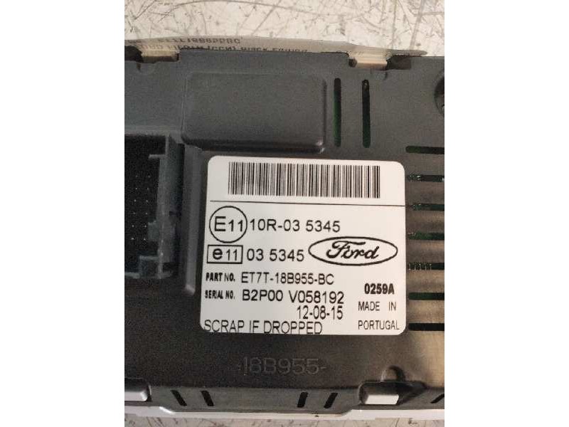 Recambio de pantalla multifuncion para ford fiesta (ccn) black edition referencia OEM IAM ET7T18B955BC  