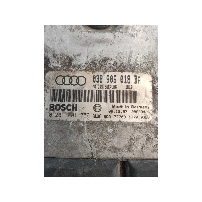 Recambio de centralita motor uce para audi a3 (8l) 1.9 tdi ambiente referencia OEM IAM 0281001756 038906018BA 