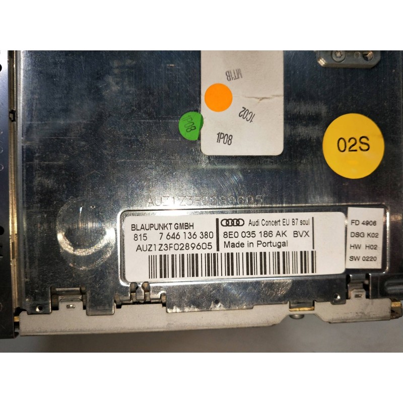 Recambio de sistema audio / radio cd para audi a4 berlina (8e) 2.0 tdi quattro (dpf) (103kw) referencia OEM IAM 8E0035186AK 8157