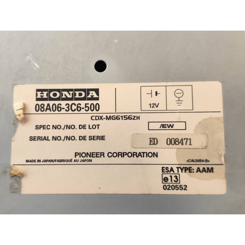 Recambio de sistema audio / radio cd para honda civic berlina 5 (eu7/8) 1.7 ctdi es referencia OEM IAM 08A063C6500  