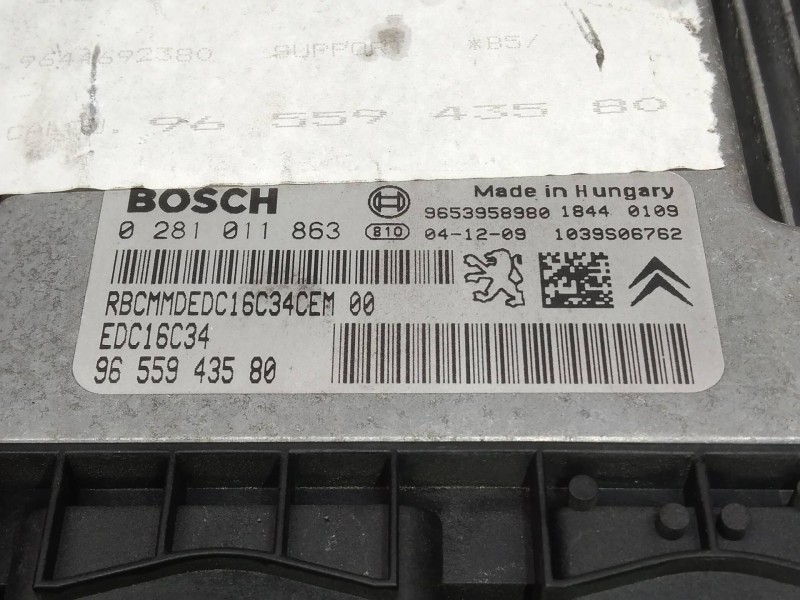 Recambio de centralita motor uce para citroen c4 coupe lx referencia OEM IAM 0281011863 9655943580 EDC16C34