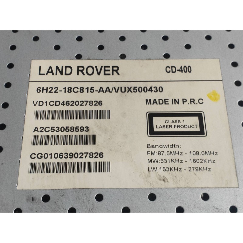 Recambio de sistema audio / radio cd para land rover discovery 2.7 td v6 cat referencia OEM IAM 6H2218C815AA A2C53058593 