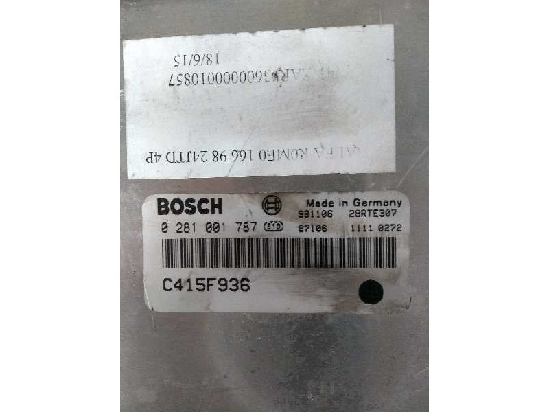 Recambio de centralita motor uce para alfa romeo 166 2.4 jtd referencia OEM IAM 0281001787 C415F936 