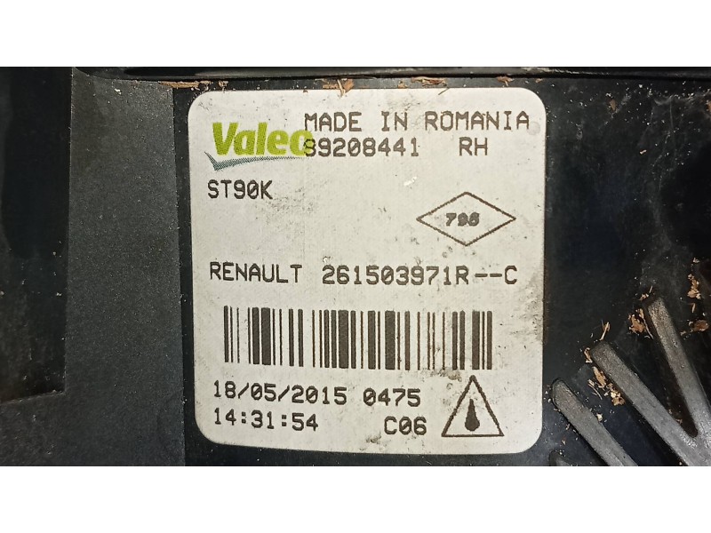 Recambio de faro antiniebla derecho para renault kadjar business referencia OEM IAM 261503971R 99208441 