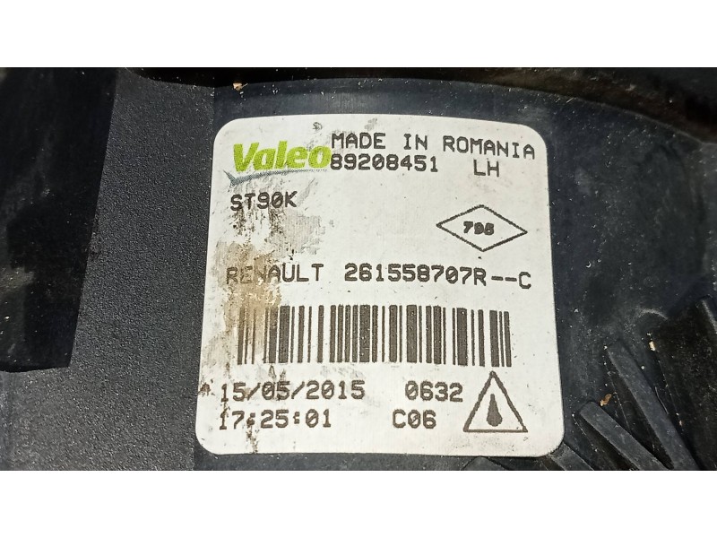 Recambio de faro antiniebla izquierdo para renault kadjar business referencia OEM IAM 261558707R 89208451 