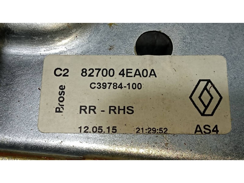 Recambio de elevalunas trasero derecho para renault kadjar business referencia OEM IAM 827004EA0A C39784100 