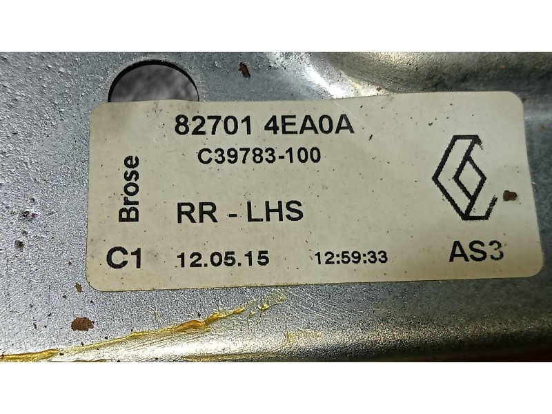 Recambio de elevalunas trasero izquierdo para renault kadjar business referencia OEM IAM 827014EA0A C39783100 