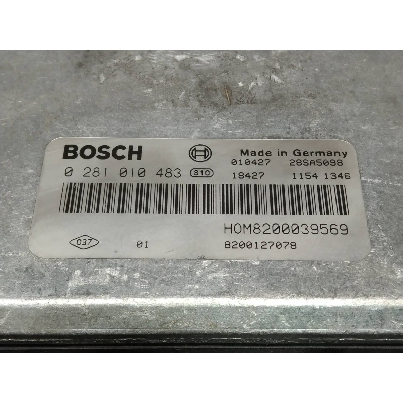 Recambio de centralita motor uce para renault scenic (ja..) 1.9 dci rt referencia OEM IAM 0281010483 HOM8200039569 8200127078