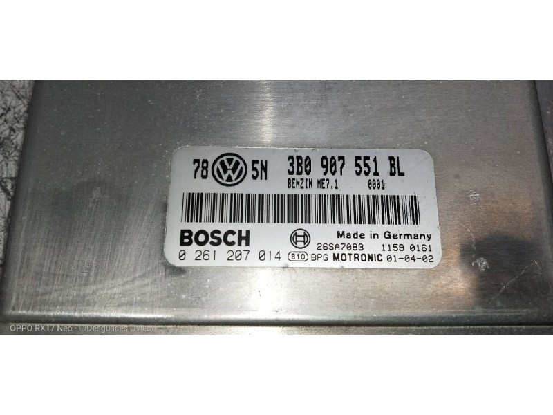 Recambio de centralita motor uce para audi a6 berlina (4b2) 2.8 quattro referencia OEM IAM 0261207014 3B0907551BL 