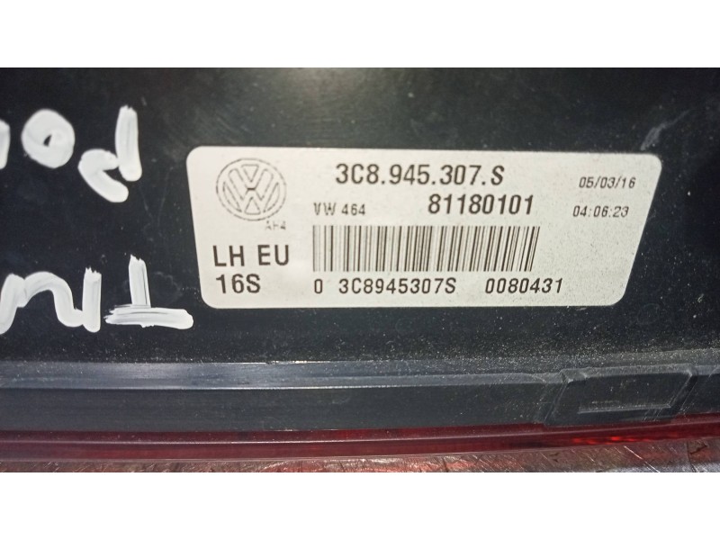 Recambio de piloto trasero izquierdo interior para volkswagen cc (358) advance bluemotiontech referencia OEM IAM 3C8945307A 8118