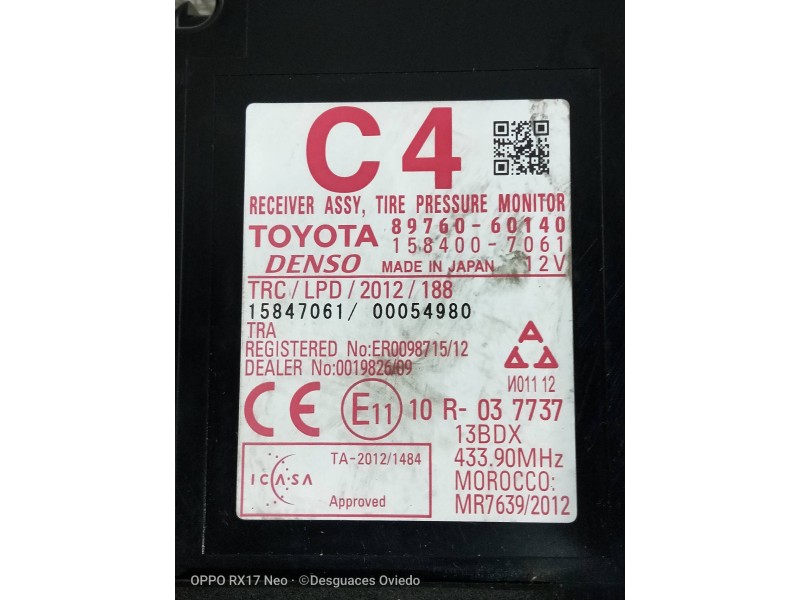 Recambio de modulo electronico para toyota land cruiser (j15) basis referencia OEM IAM 8976060140 1584007061 