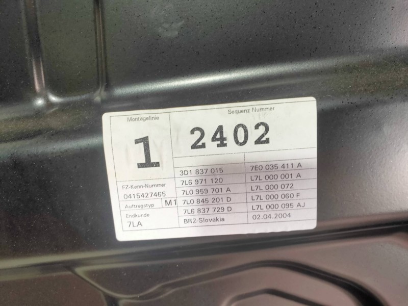 Recambio de elevalunas delantero izquierdo para volkswagen touareg (7la) tdi r5 referencia OEM IAM   