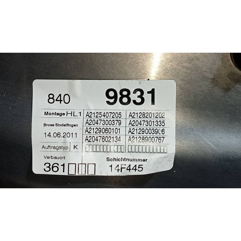 Recambio de elevalunas trasero izquierdo para mercedes clase e (w212) lim. e 300 cdi blueefficiency (212.025) referencia OEM IAM