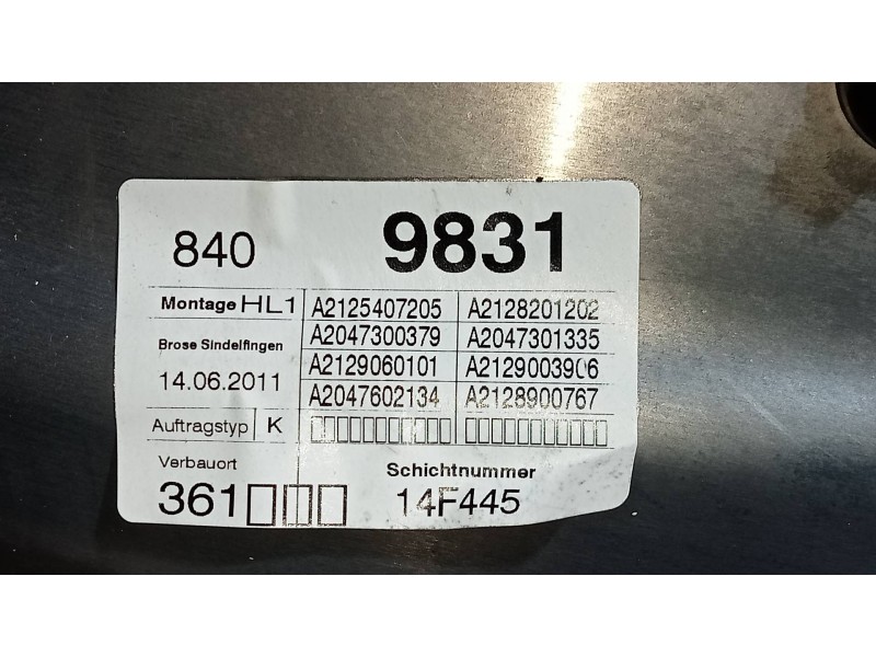 Recambio de elevalunas trasero izquierdo para mercedes clase e (w212) lim. e 300 cdi blueefficiency (212.025) referencia OEM IAM