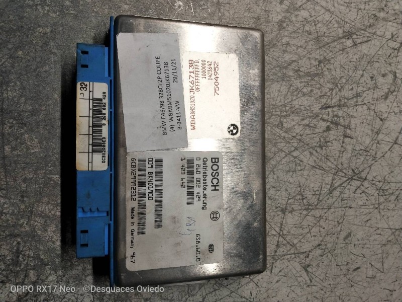 Recambio de centralita cambio automatico para bmw serie 3 coupe (e46) 328 ci referencia OEM IAM 0260002429 7504952 