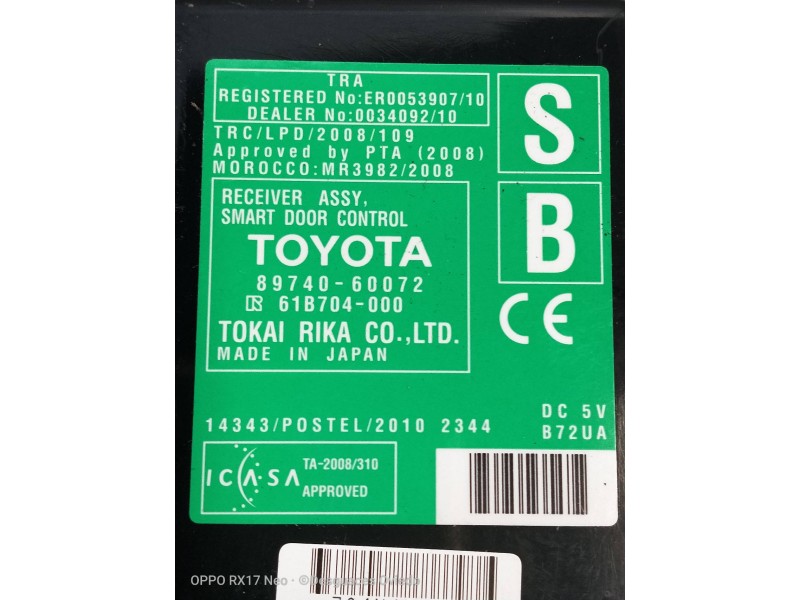 Recambio de modulo electronico para toyota land cruiser (j15) basis referencia OEM IAM 8974060072 61B704000 