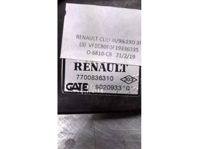 Recambio de electroventilador para renault clio ii fase i (b/cbo) 1.9 d referencia OEM IAM 9020933Q 77008363110 GATE