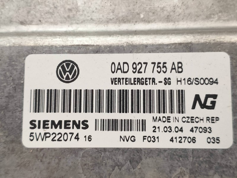 Recambio de centralita cambio automatico para volkswagen touareg (7la) tdi r5 referencia OEM IAM 5WP22074 0AD927755AB 