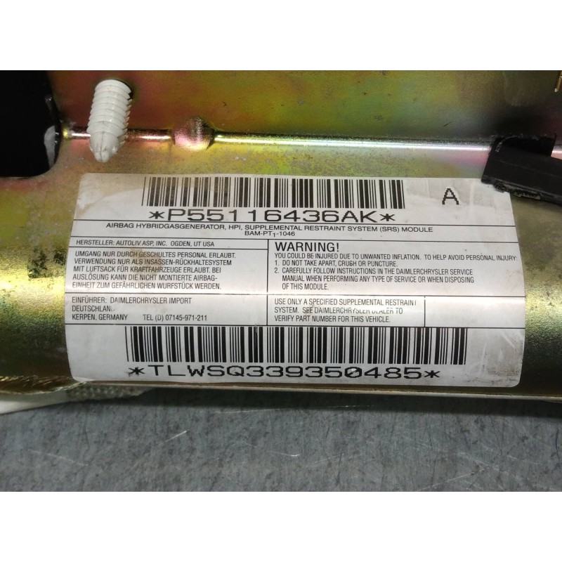 Recambio de airbag cortina delantero derecho para jeep gr.cherokee (wj/wg) 2.7 crd limited referencia OEM IAM P55116436AK  