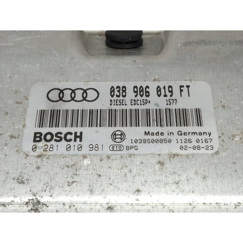 Recambio de centralita motor uce para audi a3 (8l) 1.9 tdi ambiente referencia OEM IAM 0281010981 038906019FT EDC15P