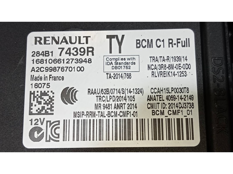 Recambio de modulo electronico para renault megane iv berlina 5p 1.5 blue dci diesel fap referencia OEM IAM 284B17439R A2C998767