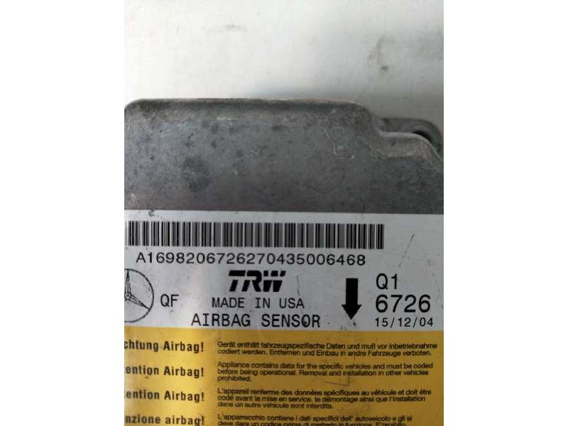 Recambio de centralita airbag para mercedes clase a (w169) a 200 cdi (169.008) referencia OEM IAM Q16726 A1698200672627004350064