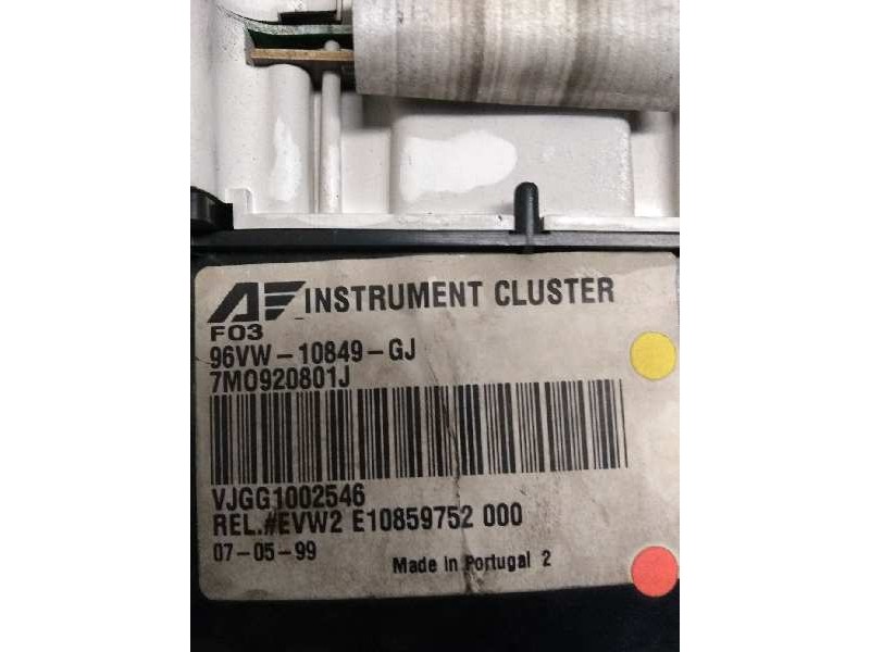 Recambio de cuadro instrumentos para seat alhambra (7v8) 1.9 tdi referencia OEM IAM 96VW10849GJ  