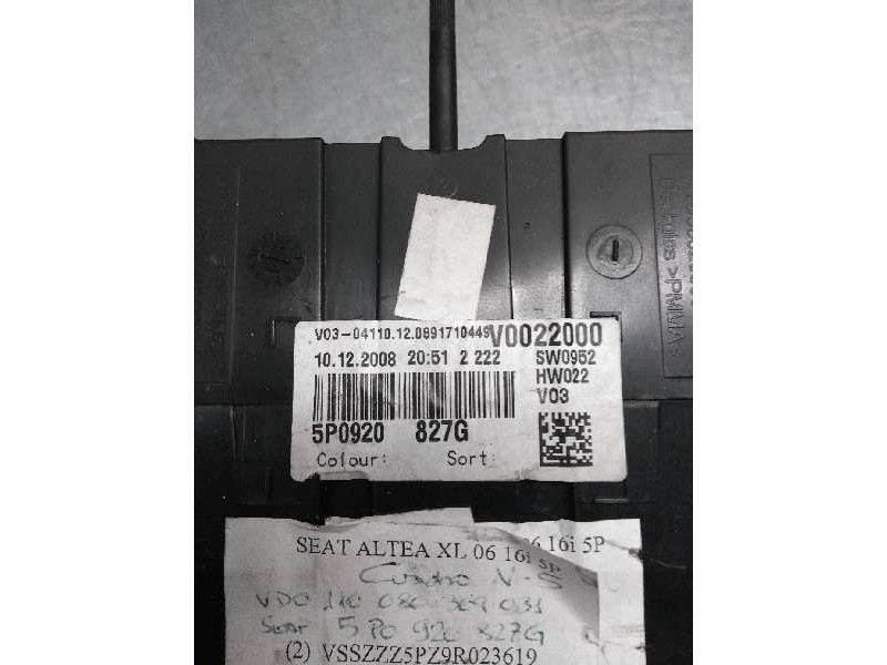 Recambio de cuadro instrumentos para seat altea xl (5p5) 1.6 bivalent - gasolina / gas licuado del petróleo. gpl referencia OEM 